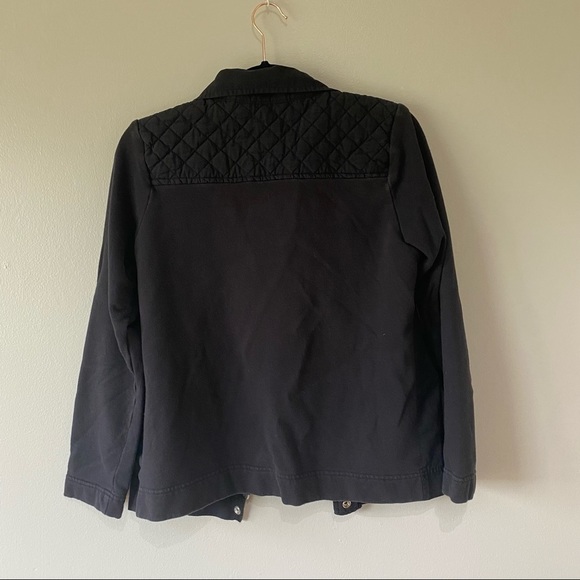 Croft & Barrow Black Jacket zipper with buttons quilted detailing - Picture 8 of 9